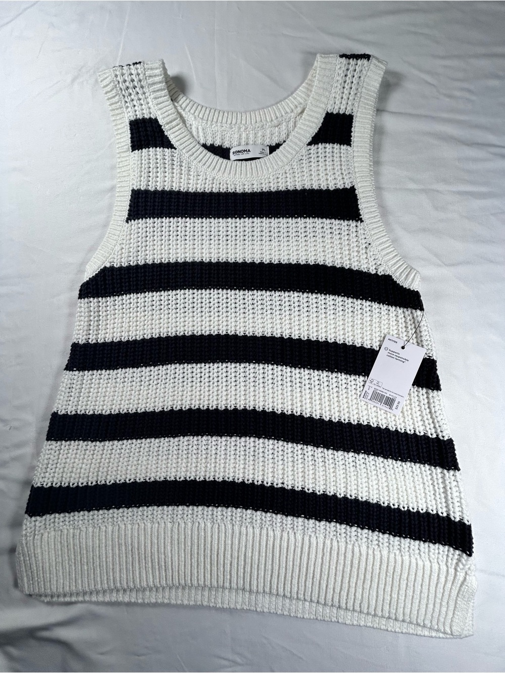 Sonoma Striped Knit Tank - White & Black